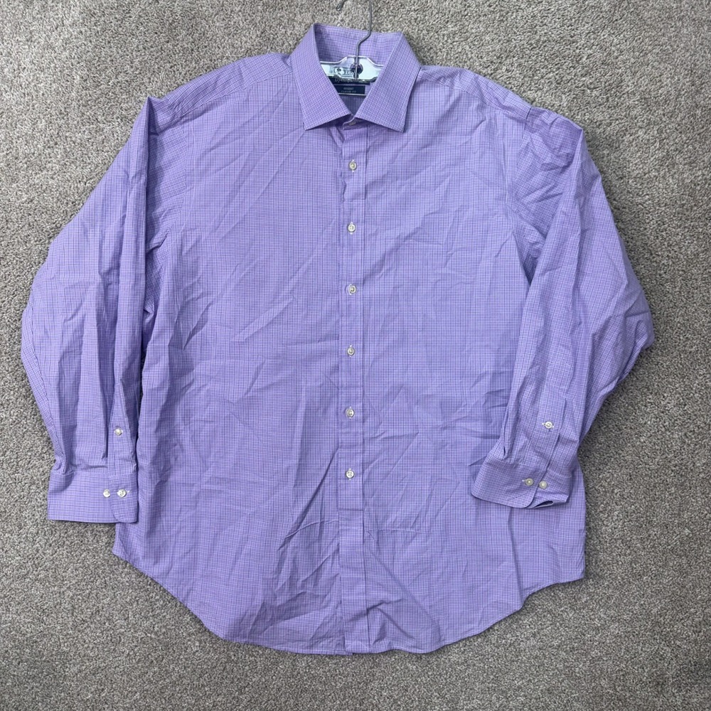 Polo Ralph Lauren Dress Shirt Mens 18 34/35 Purple Regent Classic Fit Check